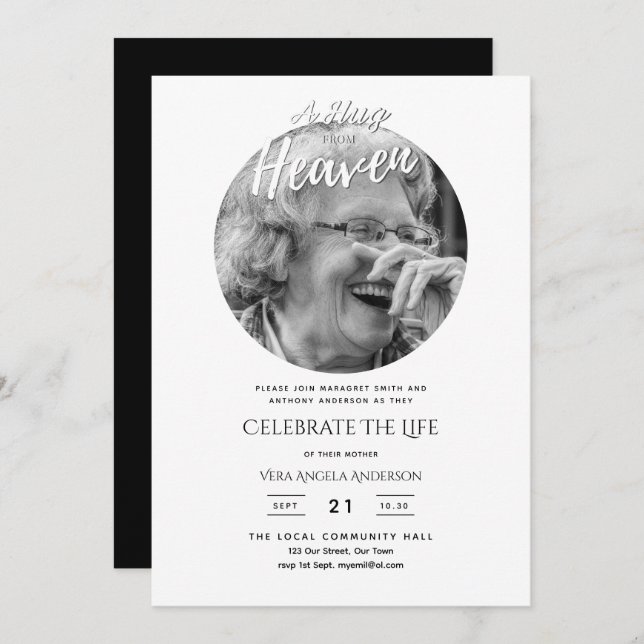 FOTO Himmelsgedicht Feier zur Beerdigung des Leben Einladung (Vorne/Hinten)