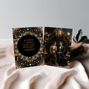 Foto Himmelsmitternacht Schwarze Mondhochzeit Einladung