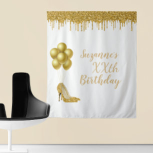 Foto Hintergrund Custom Geburtstagsfeier Gold Glit Wandteppich