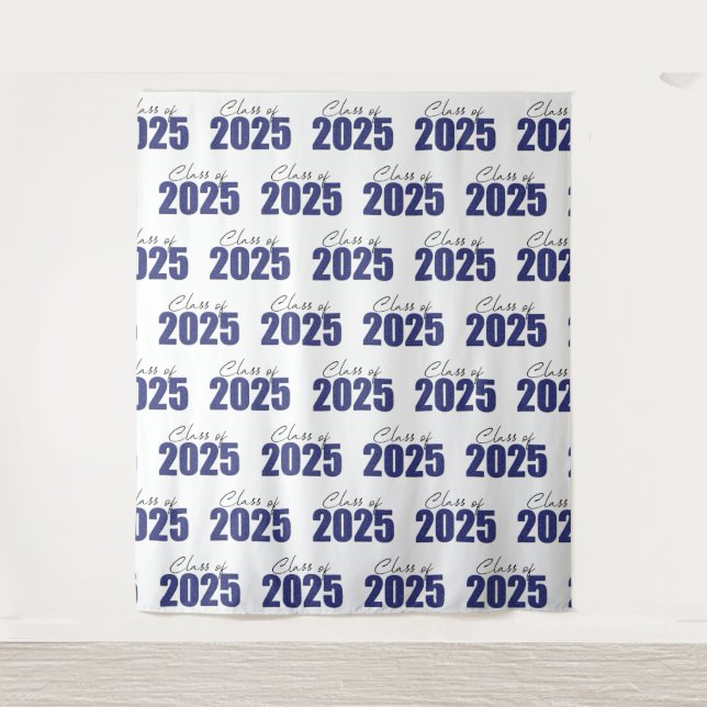 Foto-Hintergrund der Navy Blue Glitzer Class 2025 Wandteppich (Vorderseite)