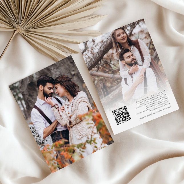 Foto Hintergrund für Vellum QR Code Wedding Einladung (Background card front and back view)