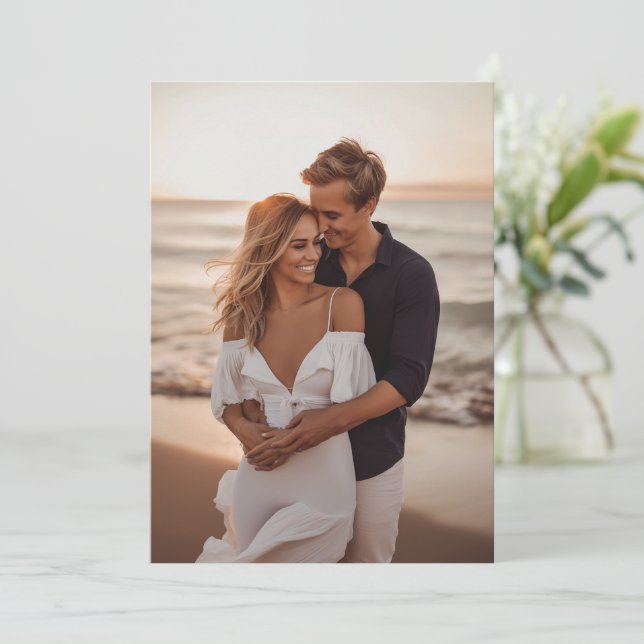 Foto Hintergrund Probe Abendessen Vellum Einladung (Stehend Vorderseite)