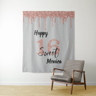 Foto Hintergrundkulisse Booth Sweet 16 Sechzehn Ro Wandteppich