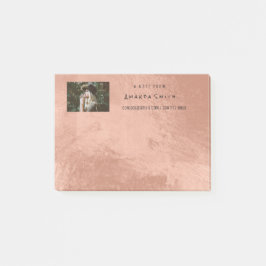 Foto Hinweis Name Ocean Rose Gold Metallic Post-it Klebezettel