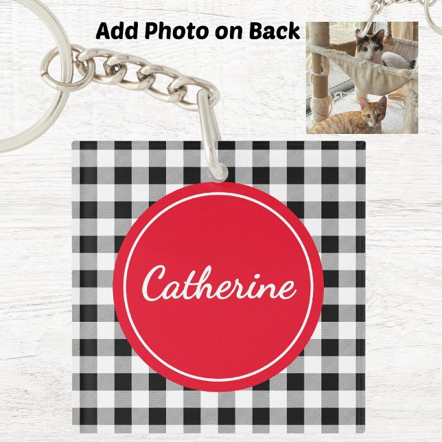 Foto hinzufügen, Buffalo Karo Rot Acrylic benennen Schlüsselanhänger (Von Creator hochgeladen)