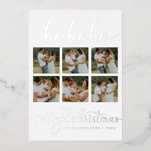 FOTO HINZUFÜGEN   Ho Ho Ho Frohe Weihnachten Folien Feiertagskarte