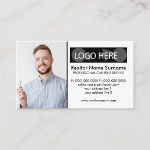 Foto hinzufügen Logo einfügen Auto mieten Visitenkarte