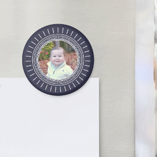 Foto hinzufügen Modern Navy Blue & White Magnet