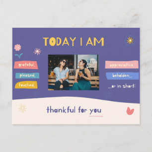 Foto hinzufügen - Niedlicher persönlicher Dank Postkarte
