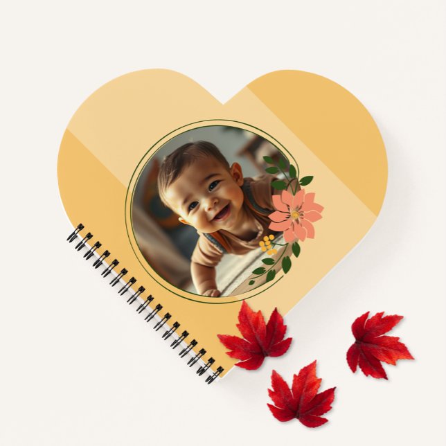 Foto hinzufügen notizbuch (The front of the custom Add Photo heart shaped notebook)