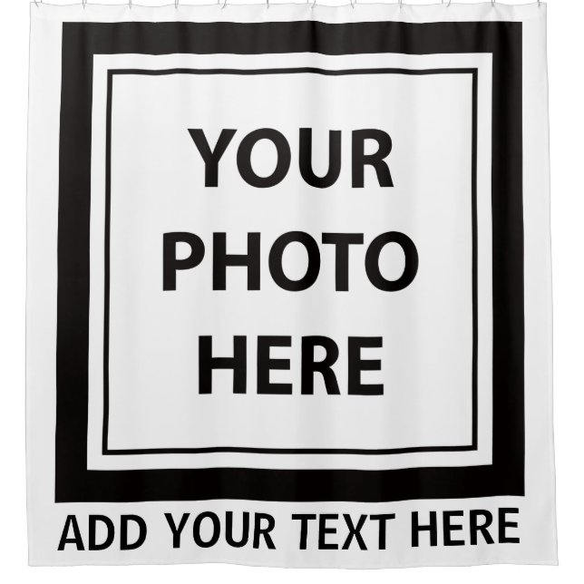 Foto hochladen und Text hinzufügen - Anpassen Duschvorhang (Vorderseite)