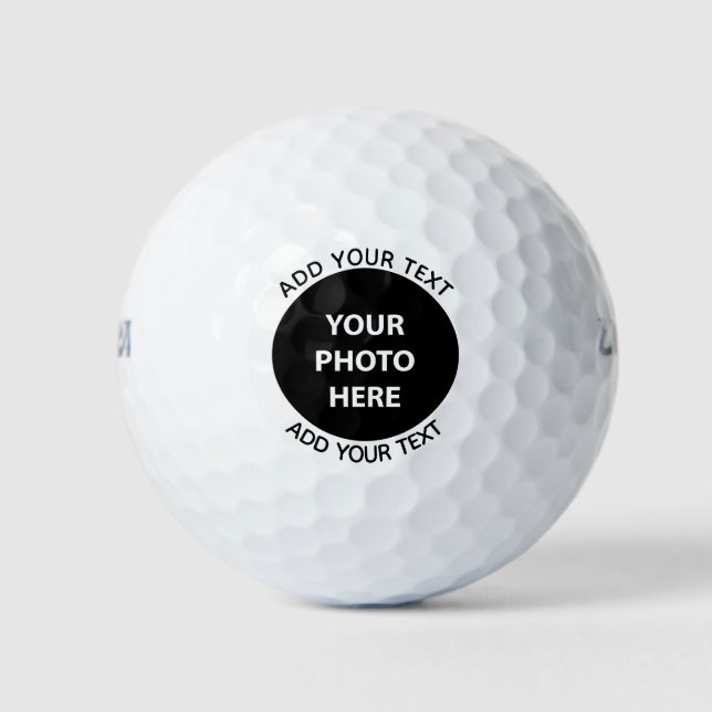 Foto hochladen und Text hinzufügen - Anpassen Golfball (Vorderseite)