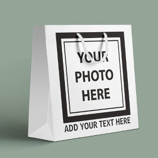 Foto hochladen und Text hinzufügen - Anpassen Große Geschenktüte
