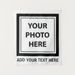 Foto hochladen und Text hinzufügen - Anpassen Wandteppich