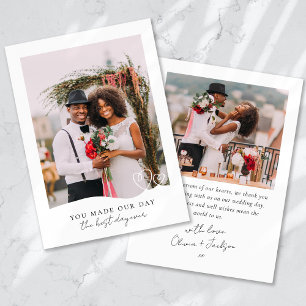 Foto Hochzeit am besten am Tag Dankeskarte