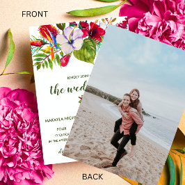 Foto-Hochzeit auf der tropischen Insel Hibiskus Einladung