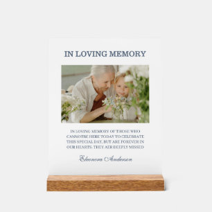 Foto-Hochzeit Blau In Loving Memory Acrylschild