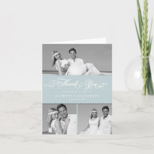 Foto-Hochzeit blaues des Dankeskarte