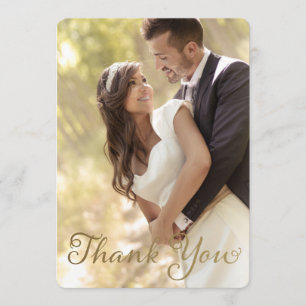 Foto Hochzeit Danke, Imitats Gold Foil Effekt Dankeskarte