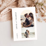 Foto Hochzeit Dankeschön-Karte | Boho Arch Foto Dankeskarte<br><div class="desc">Mit unserem modernen Hochzeitskarten-Foto bedanken Sie sich für Ihre Dankbarkeit | boho arch Foto. Diese elegante Hochzeitskarte mit zwei Foto Collage und zeitlosem Schwarz-Weiß-Design,  perfekt um Ihren Dank zu vermitteln.</div>