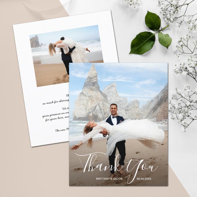 Foto Hochzeit Dankeschön-Karte Flyer (Affordable THIN 80 lb flyer paper in 3 sizes; Shop heavier papers in our collection.)