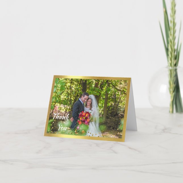 Foto Hochzeit Dankeschön-Karte Karte (Vorderseite)