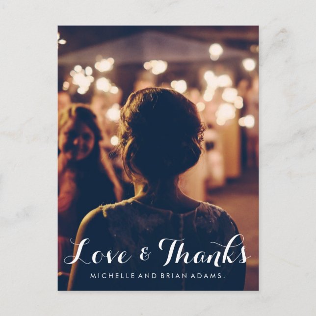 Foto Hochzeit Dankeschön-Karte Postkarte (Vorderseite)