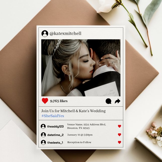 Foto-Hochzeit der Social Media Post Einladung (Social Media Post Photo Wedding Invitation
)