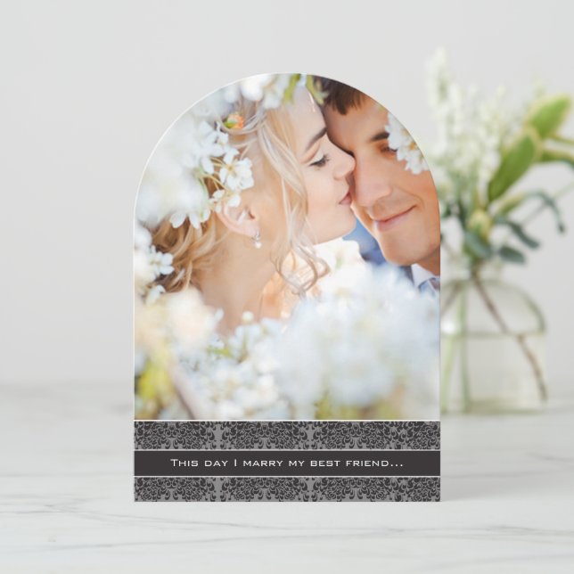 Foto Hochzeit Einladung Ich heirate meinen besten  (Stehend Vorderseite)