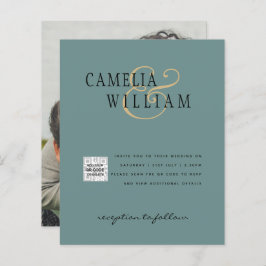 Foto Hochzeit Einladung QRCode UAWG Sage Green