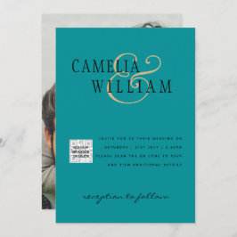 Foto Hochzeit Einladung QRCode UAWG SeaGlass Aquam