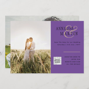 Foto Hochzeit Einladung Save the Date BLAU