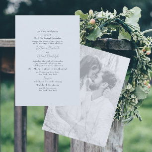 Foto Hochzeit Formal Staubblau Beide Eltern Einladung