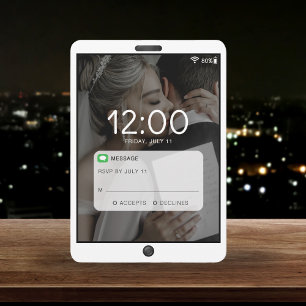 Foto-Hochzeit für Handys RSVP Karte