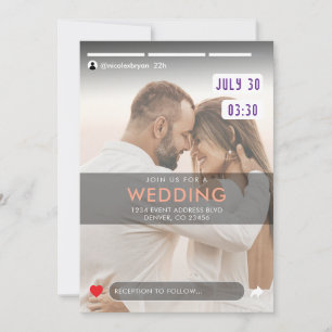Foto-Hochzeit in der Social Media Story Einladung