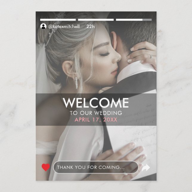 Foto-Hochzeit in der Social Media Story Programm (Vorderseite)