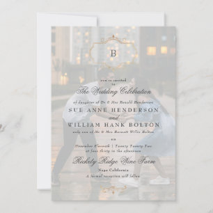 Foto-Hochzeit in Edelmetall Einladung