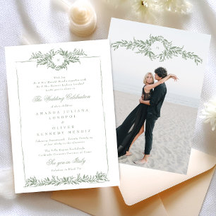 Foto Hochzeit in edlem Weiß Einladung