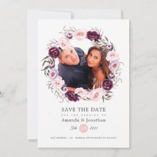 Foto Hochzeit in Rosa und tiefer Velvet Save The Date