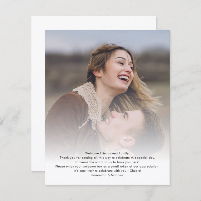 Foto Hochzeit in Urlaubsort Informationskarte (Vorne/Hinten)