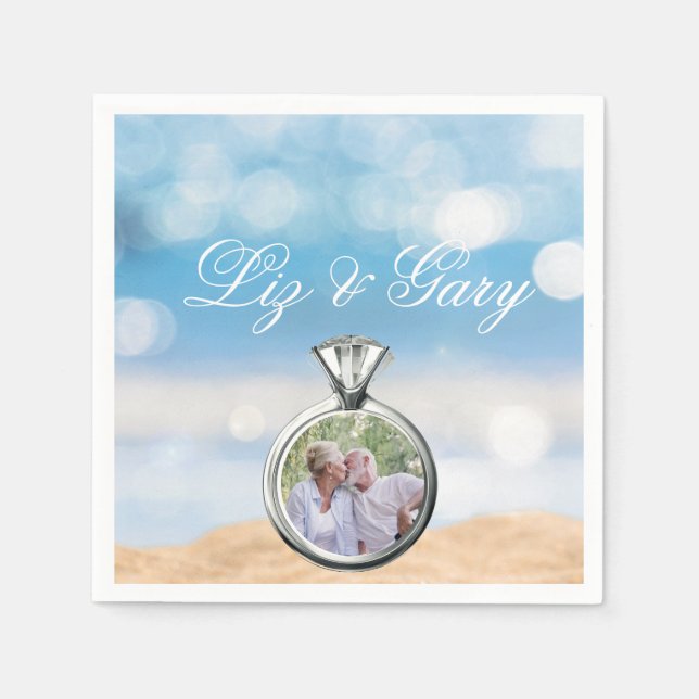 Foto-Hochzeit in Urlaubsort Serviette (Vorderseite)
