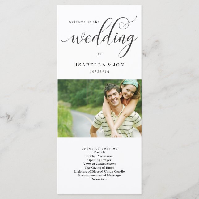 Foto Hochzeit Mass / Zeremonie Programm Fan (Vorderseite)