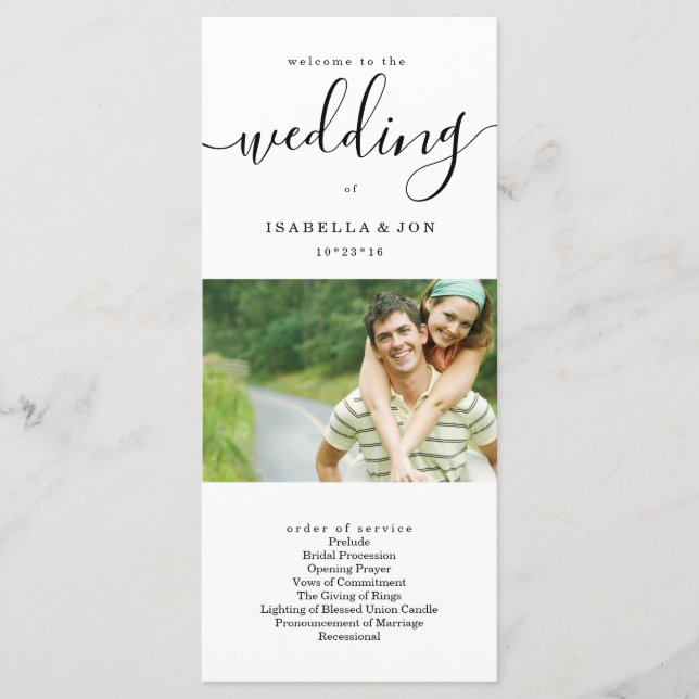 Foto Hochzeit Mass / Zeremonie Programm Fan (Vorderseite)