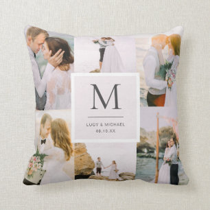 Foto-Hochzeit mit Monogramm Kissen