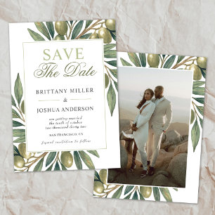Foto-Hochzeit mit Olivenhainen Save The Date