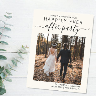 Foto Hochzeit Rezeption Creme Save the Date Ankündigungspostkarte