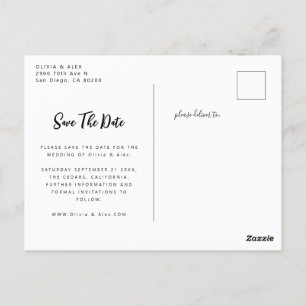 Foto Hochzeit Speichern Sie die Ankündigung Postkarte