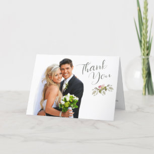 Foto Hochzeit Vielen Dank Wasserfarbe Rose Soft Pi Dankeskarte