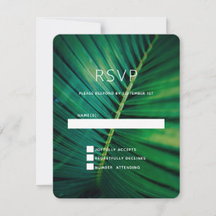 Foto Hochzeit von Green Leaf Palm Frontend RSVP Karte