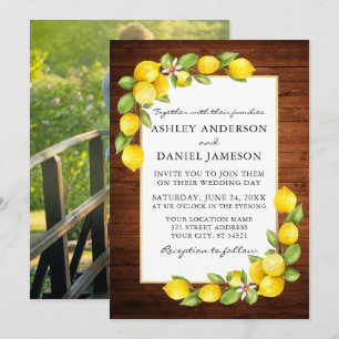 Foto Hochzeit von Watercolor Lemons Greenerity Einladung